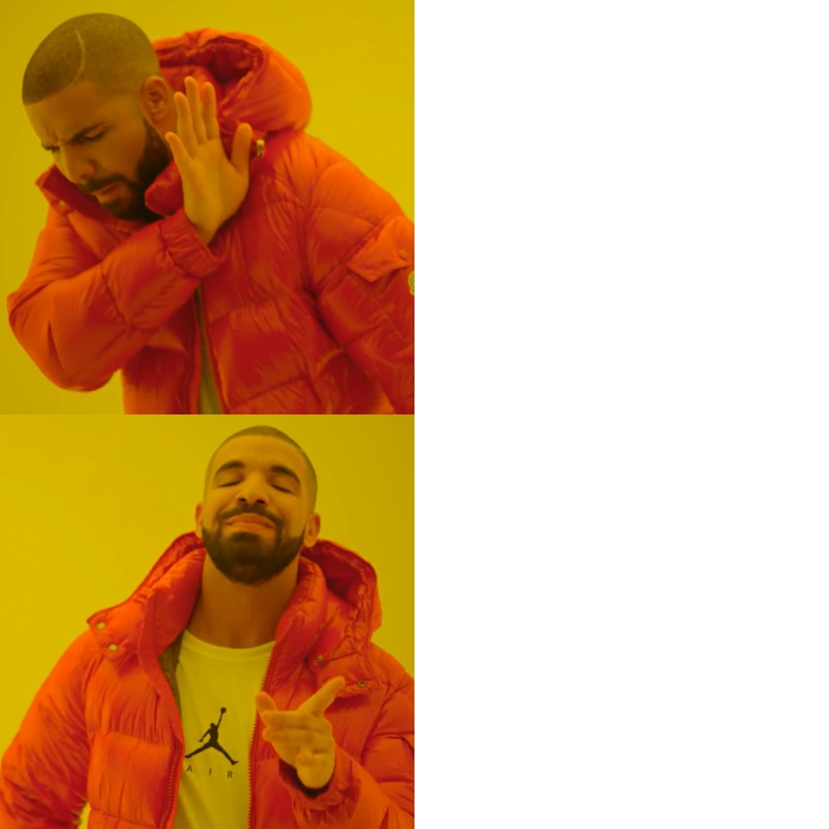Drake Hotline Bling meme about Bloomers Intimates