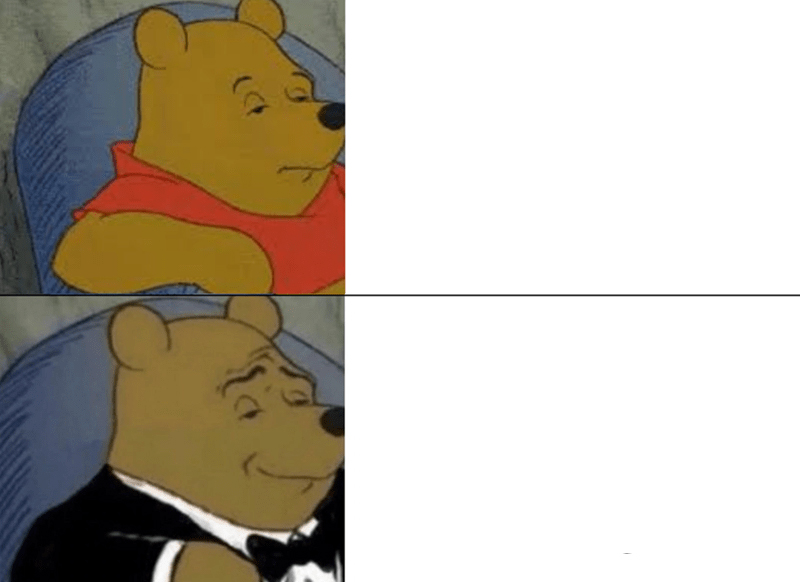 Tuxedo Winnie The Pooh meme about Bloomers Intimates
