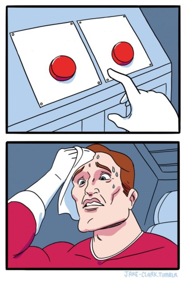 Two Buttons meme about Bloomers Intimates